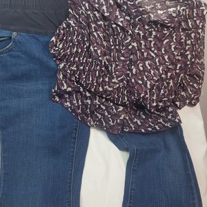 Maternity bundle blouse & Gap jeans szS/sz6